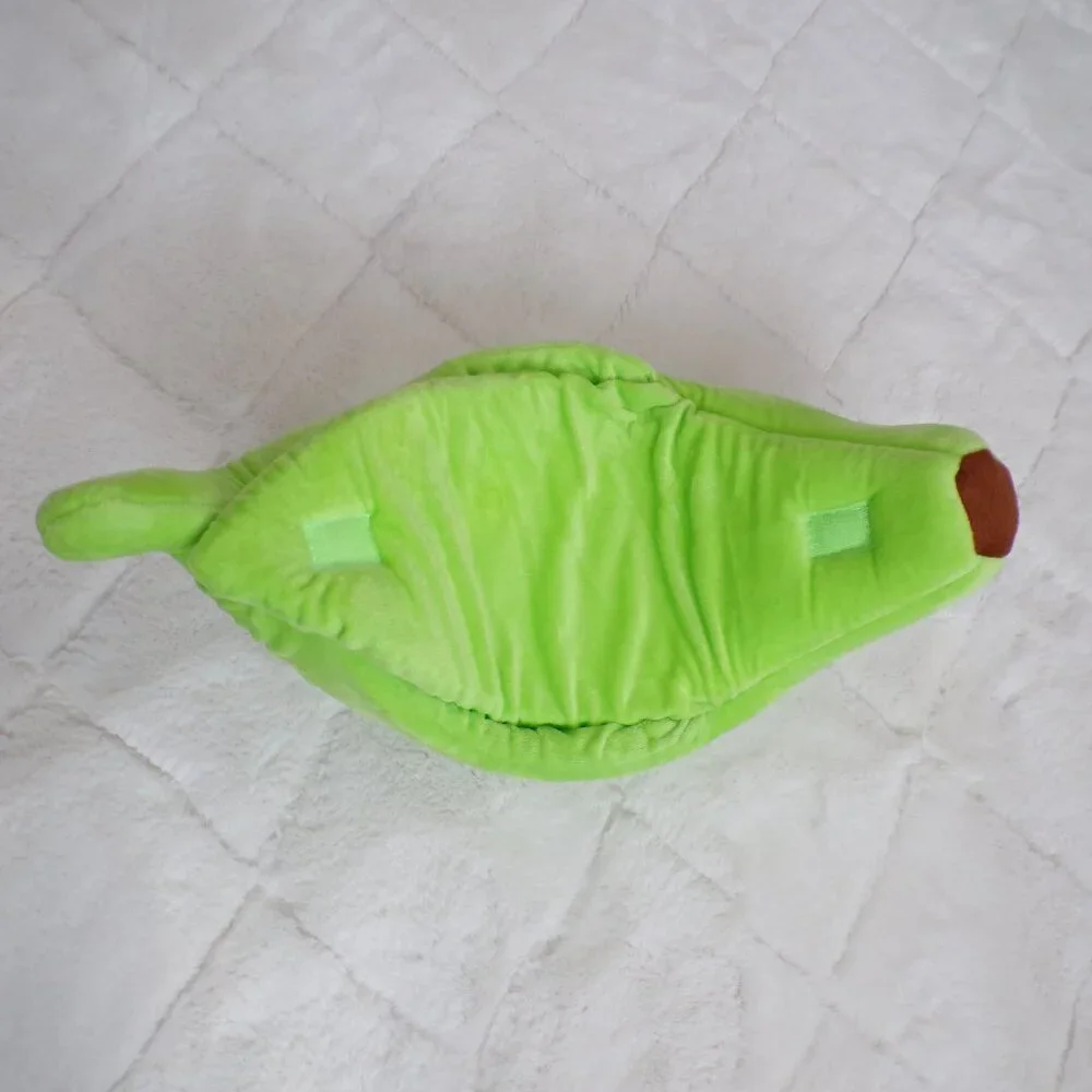 Cute Neon Green Banana Bed, Small Animal Cat Dog Rabbit Fuzzy Soft Portable NWOT